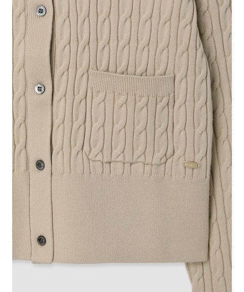 美品♡anuans 【限定カラー 】リトルケーブルニットカーディガン ベージュ ZOZO限定カラー】リトルケーブルニットカーディガン