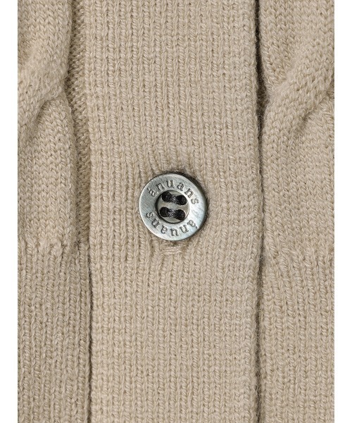 美品♡anuans 【限定カラー 】リトルケーブルニットカーディガン ベージュ ZOZO限定カラー】リトルケーブルニットカーディガン