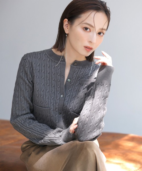 anuans リトルケーブルニットカーディガン ZOZO限定商品】リトルケーブルニットカーディガン（カーディガン
