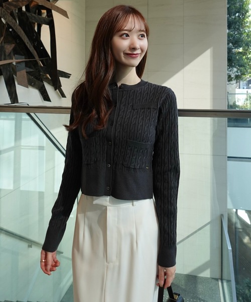 ZOZO限定商品＆限定カラー】リトルケーブルニットカーディガン