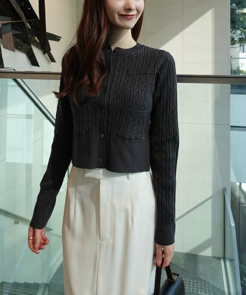 ZOZO限定商品＆限定カラー】リトルケーブルニットカーディガン