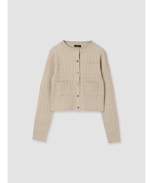 美品♡anuans 【限定カラー 】リトルケーブルニットカーディガン ベージュ ZOZO限定商品】リトルケーブルニットカーディガン（カーディガン