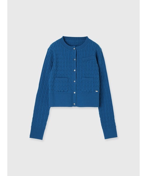 anuans アニュアンス リトルケーブルニットカーディガン サックスブルー ZOZO限定カラー】リトルケーブルニットカーディガン