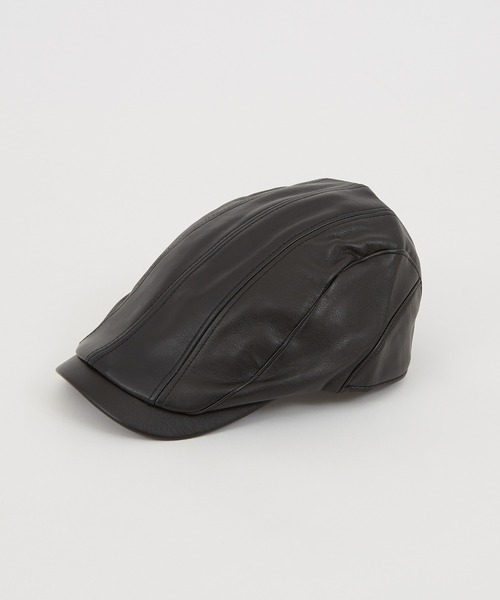 improves(インプローブス)の「合成皮革 ハンチング(ハンチング/ベレー帽・メンズ・ダークブラウン/ブラック・FREE)」の2枚目の写真