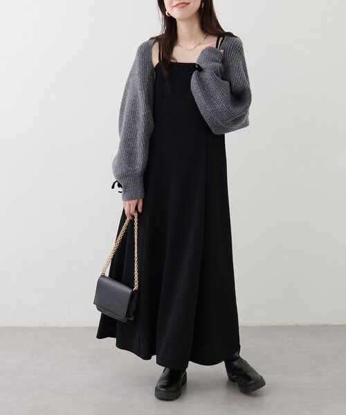 natural couture(ナチュラルクチュール)の「袖口リボンショートボレロ(カーディガン/ボレロ・レディース・オフホワイト/チャコールグレー/サックスブルー/モカ・FREE)」の19枚目の写真