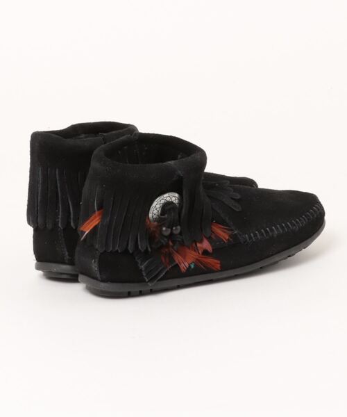 Minnetonka(ミネトンカ)の「【ミネトンカ MINNETONKA】ブーティー サイドジップ ブーツ CONCHO FEATHER SIDE ZIP BOOT レディース(ブーツ・レディース・ライトベージュ/ブラック/ブラウン・US6/US5.5/US5)」の4枚目の写真
