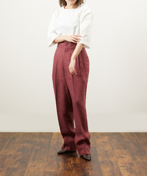 JANESMITH（ジェーンスミス）の「JANESMITH ジェーンスミス / TUCK PANTS リネンタックテーパードスラックス / 9SPT-#904L（スラックス）」