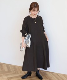 【WEB限定】バイパチニットフレアワンピース