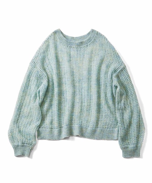 IEDIT（イディット）の「ＩＥＤＩＴ　やさしく透けるふわほわシアーニットトップス（ニット/セーター・レディース・オレンジ/ミント/ホワイト・M/L/LL/3L/S）」の13枚目の写真