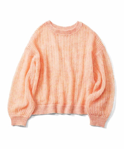 IEDIT（イディット）の「ＩＥＤＩＴ　やさしく透けるふわほわシアーニットトップス（ニット/セーター・レディース・オレンジ/ミント/ホワイト・M/L/LL/3L/S）」の14枚目の写真