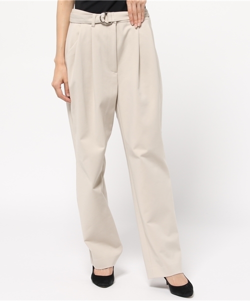 FIGARO Paris（フィガロパリ）の「C/E/Pu二重織り ベルト付きタックパンツ◆（その他パンツ・レディース・ライトグレー/ブラック・38/36）」の2枚目の写真