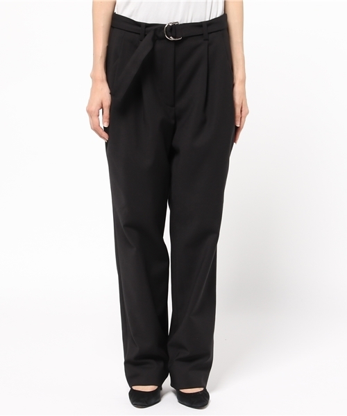 FIGARO Paris（フィガロパリ）の「C/E/Pu二重織り ベルト付きタックパンツ◆（その他パンツ・レディース・ライトグレー/ブラック・38/36）」の3枚目の写真