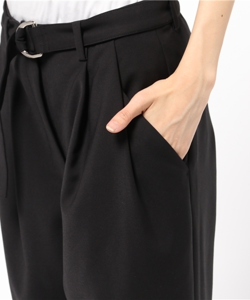 FIGARO Paris（フィガロパリ）の「C/E/Pu二重織り ベルト付きタックパンツ◆（その他パンツ・レディース・ライトグレー/ブラック・38/36）」の8枚目の写真
