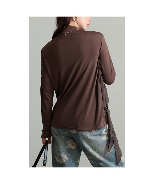 Sawa a la mode（サワアラモード）の「異素材シフォンカットソー（Tシャツ/カットソー・レディース・ブラック/ブラウン・FREE）」の8枚目の写真