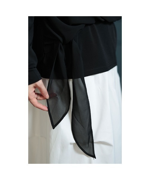 Sawa a la mode（サワアラモード）の「異素材シフォンカットソー（Tシャツ/カットソー・レディース・ブラック/ブラウン・FREE）」の15枚目の写真