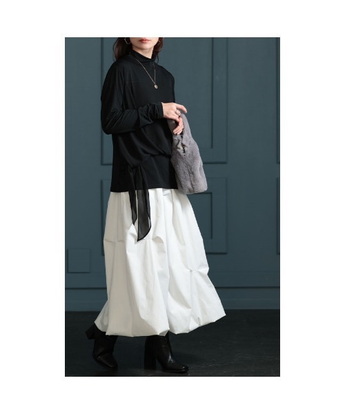Sawa a la mode（サワアラモード）の「異素材シフォンカットソー（Tシャツ/カットソー・レディース・ブラック/ブラウン・FREE）」の17枚目の写真