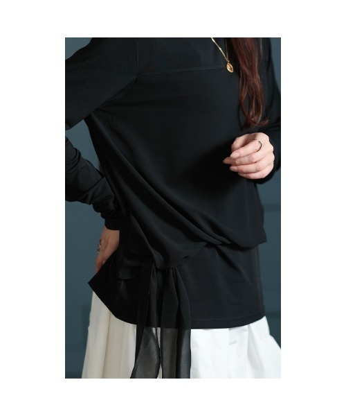 Sawa a la mode（サワアラモード）の「異素材シフォンカットソー（Tシャツ/カットソー・レディース・ブラック/ブラウン・FREE）」の18枚目の写真