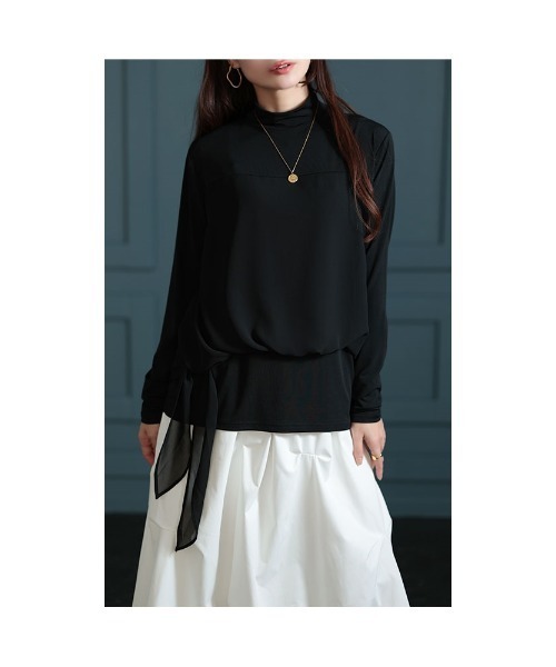 Sawa a la mode（サワアラモード）の「異素材シフォンカットソー（Tシャツ/カットソー・レディース・ブラック/ブラウン・FREE）」の20枚目の写真