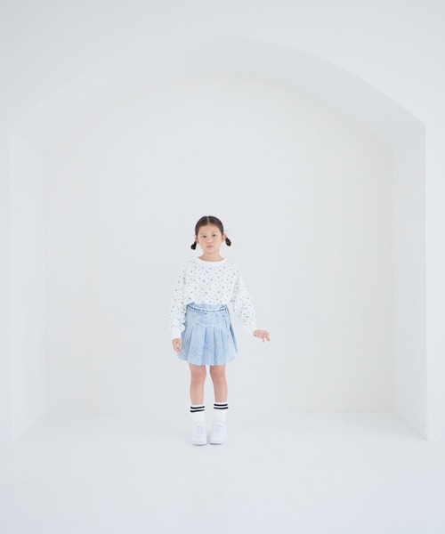 LOWRYS FARM（ローリーズファーム）の「デニムプリーツスカート　 289626（デニムスカート・キッズ・ケミカルウォッシュ・110cm/120cm/130cm/140cm/150cm）」の5枚目の写真