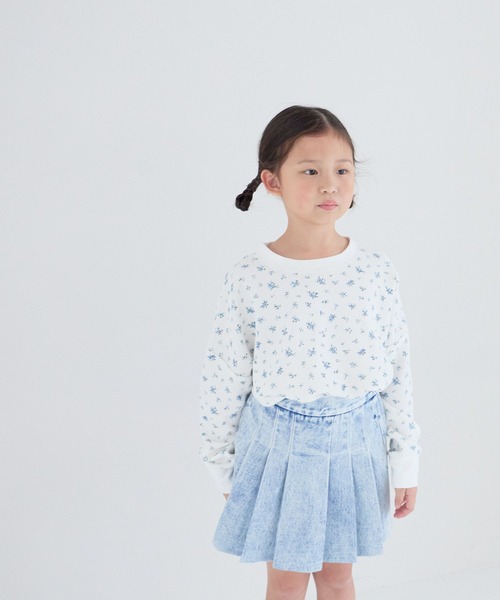 LOWRYS FARM（ローリーズファーム）の「デニムプリーツスカート　 289626（デニムスカート・キッズ・ケミカルウォッシュ・110cm/120cm/130cm/140cm/150cm）」の3枚目の写真