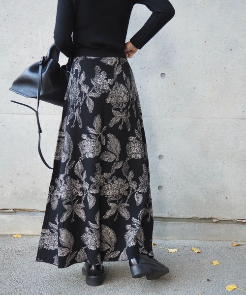 a-line jacquard knit skirt /Aライン ジャガード ニット