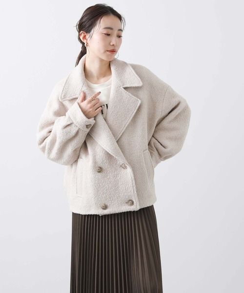 グレディブリリアント　コート ピーコート ツィードショートＰコート レディース セール】ツィードショートPコート（ピーコート）｜Gready