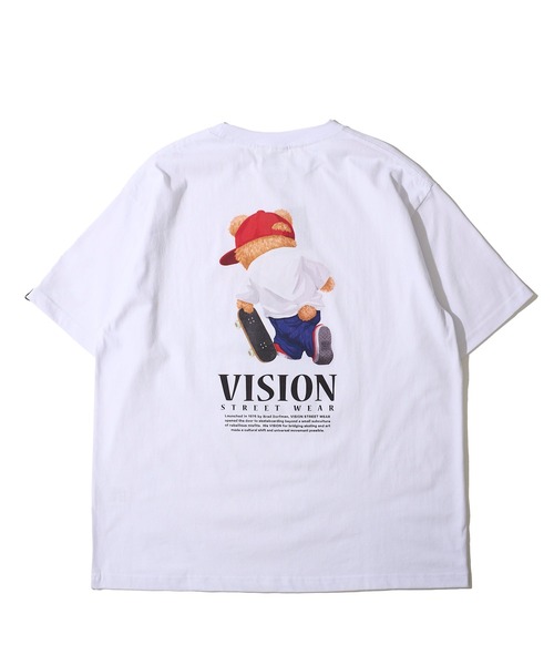 VISION STREET WEAR(ヴィジョンストリートウェア)の「【VISION STREET WEAR】オリジナルグラフィック テディベアスケータープリントTシャツ / バックプリント(Tシャツ/カットソー・レディース・ホワイト/グリーン/ブラック・MEDIUM/LARGE/X-LARGE)」の5枚目の写真