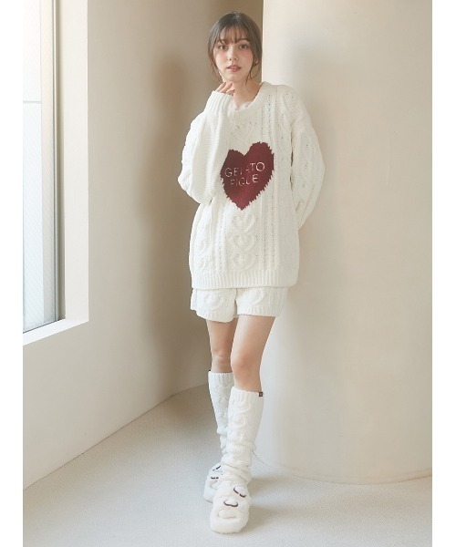 【らむ】gelato piqueハートアランルームウェア(白)セット 楽天市場】SALE20%OFF ジェラートピケ gelato pique ハート