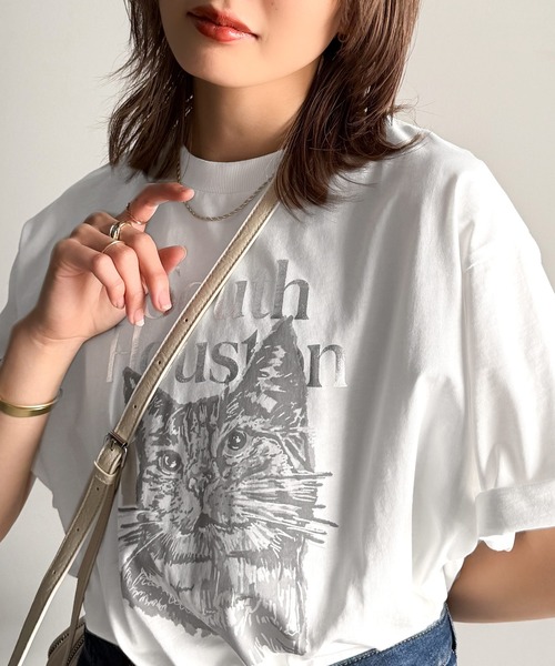 セール】上品カジュアルを楽しむ。シルケット風アニマルTシャツ(半袖 セール】上品カジュアルを楽しむ。シルケット風アニマルTシャツ(半袖