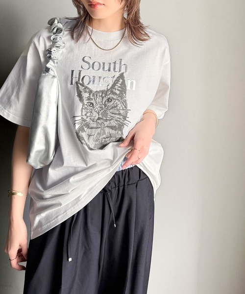 classicalelf（クラシカルエルフ）の「上品カジュアルを楽しむ。シルケット風アニマルTシャツ（半袖）（Tシャツ/カットソー・レディース・グレー系1/アイボリー系1/アイボリー系2/ホワイト系1/グレー系2/ホワイト系2・LARGE/MEDIUM/SMALL/X-LARGE）」の13枚目の写真