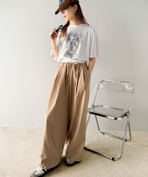 classicalelf（クラシカルエルフ）の「上品カジュアルを楽しむ。シルケット風アニマルTシャツ（半袖）（Tシャツ/カットソー・レディース・グレー系1/アイボリー系1/アイボリー系2/ホワイト系1/グレー系2/ホワイト系2・LARGE/MEDIUM/SMALL/X-LARGE）」の22枚目の写真