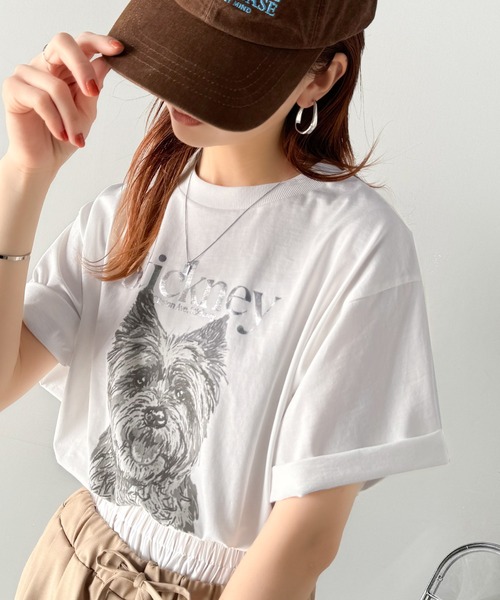 classicalelf（クラシカルエルフ）の「上品カジュアルを楽しむ。シルケット風アニマルTシャツ（半袖）（Tシャツ/カットソー・レディース・グレー系1/アイボリー系1/アイボリー系2/ホワイト系1/グレー系2/ホワイト系2・LARGE/MEDIUM/SMALL/X-LARGE）」の20枚目の写真