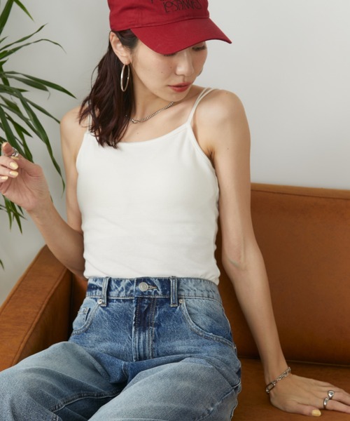 Auntie Rosa Holiday(アンティローザホリデー)の「カップ付きダブルストラップキャミソール(キャミソール・レディース・ナチュラル/ブラック・FREE)」の10枚目の写真