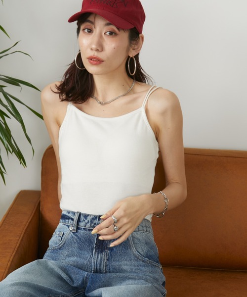 Auntie Rosa Holiday(アンティローザホリデー)の「カップ付きダブルストラップキャミソール(キャミソール・レディース・ナチュラル/ブラック・FREE)」の11枚目の写真