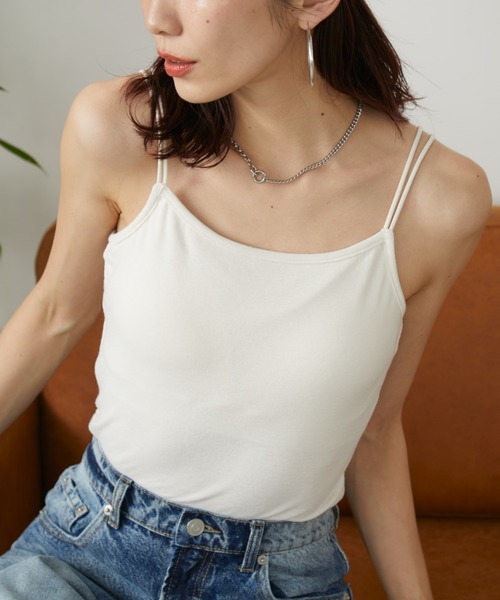 Auntie Rosa Holiday(アンティローザホリデー)の「カップ付きダブルストラップキャミソール(キャミソール・レディース・ナチュラル/ブラック・FREE)」の17枚目の写真