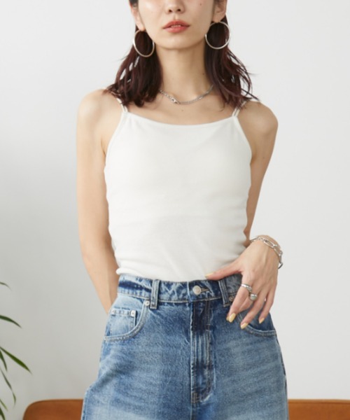 Auntie Rosa Holiday(アンティローザホリデー)の「カップ付きダブルストラップキャミソール(キャミソール・レディース・ナチュラル/ブラック・FREE)」の12枚目の写真