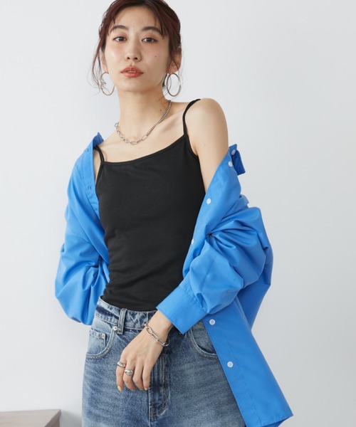 Auntie Rosa Holiday(アンティローザホリデー)の「カップ付きダブルストラップキャミソール(キャミソール・レディース・ナチュラル/ブラック・FREE)」の6枚目の写真