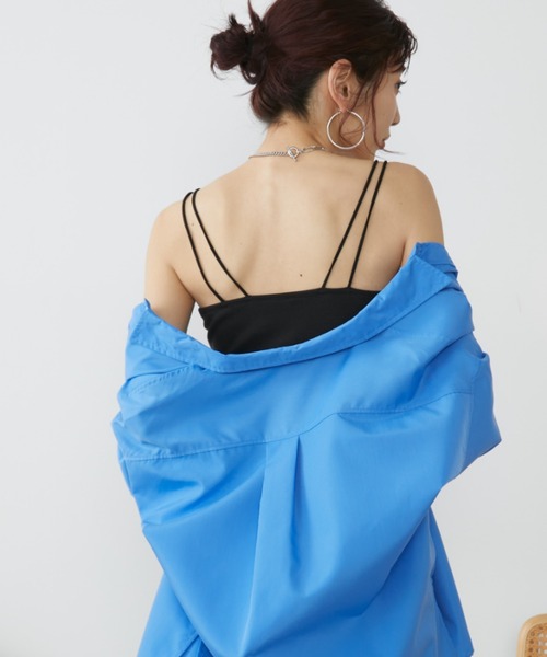 Auntie Rosa Holiday(アンティローザホリデー)の「カップ付きダブルストラップキャミソール(キャミソール・レディース・ナチュラル/ブラック・FREE)」の7枚目の写真