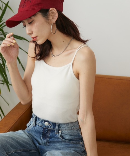 Auntie Rosa Holiday(アンティローザホリデー)の「カップ付きダブルストラップキャミソール(キャミソール・レディース・ナチュラル/ブラック・FREE)」の19枚目の写真