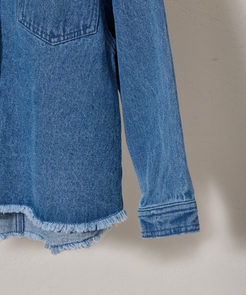CIAOPANIC TYPY（チャオパニックティピー）の「【2025年S/S新作】【KIDS】フリンジデニムシャツジャケット（シャツ/ブラウス・キッズ・ブルー・XX-LARGE/X-LARGE/MEDIUM）」の12枚目の写真