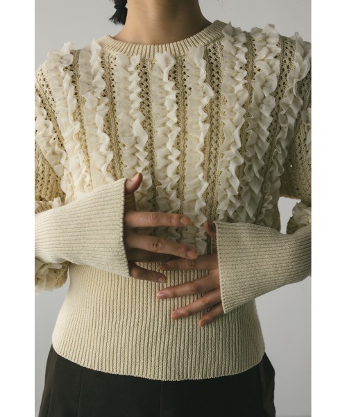 チュールフリルニット（ニット/セーター）｜STYLEMIXER（スタイル