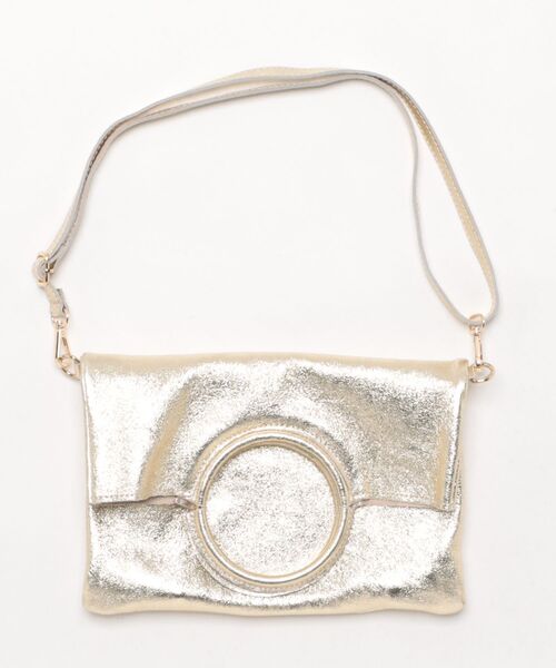 andrea cardone（アンドレアカルドネ）の「【ANDREA CARDONE】ラウンドハンドルメタリックレザーバッグ(Q56600)（トートバッグ・レディース・シルバー/ゴールド・ALL）」の2枚目の写真