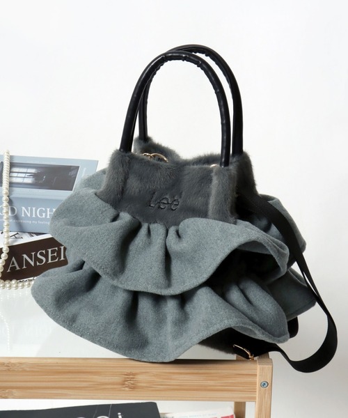 Lee（リー）の「Lee（リー）フリルデザイン2WAYミニショルダーバッグ/ハンドバッグ レディース（ショルダーバッグ・レディース・ブラック/オフホワイト/シルバー/ブラック系その他/ブラック系その他2/グレー系その他/ワイン・FREE）」の5枚目の写真