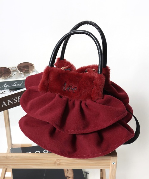 Lee（リー）の「Lee（リー）フリルデザイン2WAYミニショルダーバッグ/ハンドバッグ レディース（ショルダーバッグ・レディース・ブラック/オフホワイト/シルバー/ブラック系その他/ブラック系その他2/グレー系その他/ワイン・FREE）」の6枚目の写真