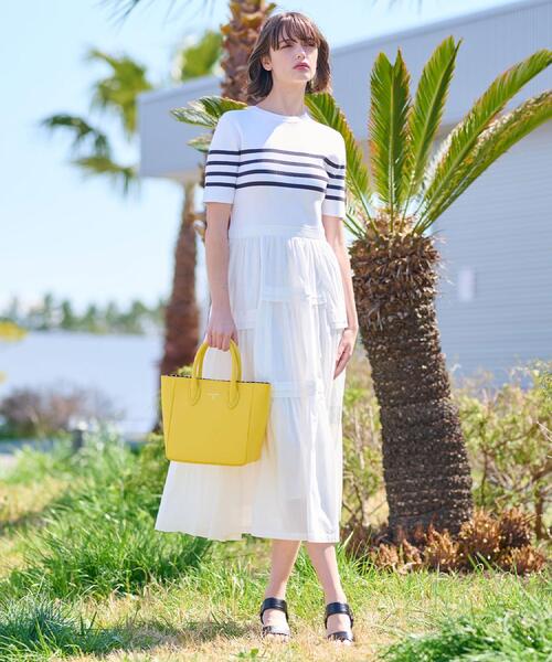 DRESSTERIOR（ドレステリア）の「【大人百花春号掲載 モデル美香さん着用】リブニットドッキングワンピース（ワンピース・レディース・ブラック/ホワイト系3・36/34/38）」の15枚目の写真