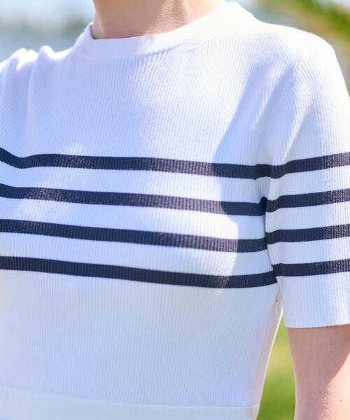 DRESSTERIOR（ドレステリア）の「【大人百花春号掲載 モデル美香さん着用】リブニットドッキングワンピース（ワンピース・レディース・ブラック/ホワイト系3・36/34/38）」の22枚目の写真