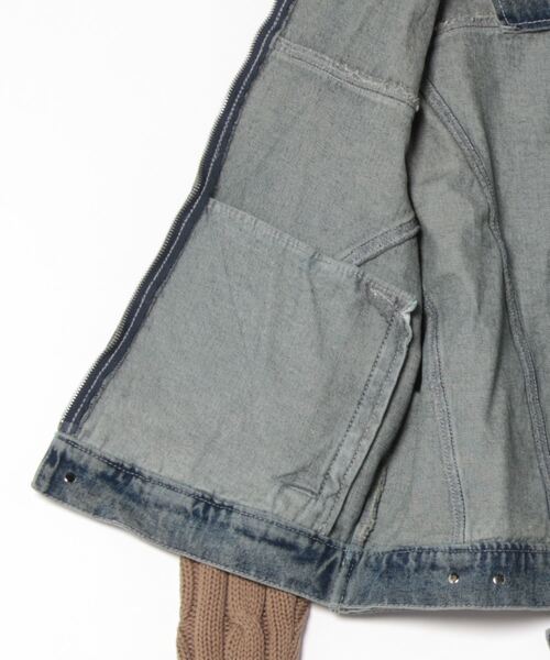 NOT4NERD(ノットフォーナード)の「【UNISEX】NOT4NERD/ニットスリーブデニムジャケット(デニムジャケット・レディース・ブルー/ブラック・LARGE/MEDIUM)」の4枚目の写真