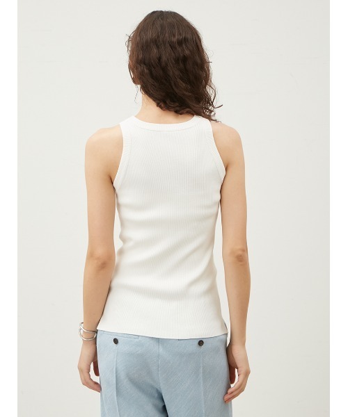 Mila Owen（ミラオーウェン）の「シルク混クルーネックアメスリニットタンク【ウォッシャブル】（タンクトップ・レディース・ライム/ホワイト/ベージュ/ミント/ブラック・0/1）」の7枚目の写真