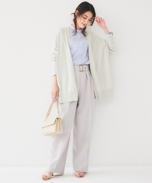 UNTITLED(アンタイトル)の「【コットン100/ストライプ】タイプライター バンドカラーシャツ(シャツ/ブラウス・レディース・オフホワイト/ホワイト系5/ブルー系7・04/48/50/00/01/02/03/44)」の19枚目の写真