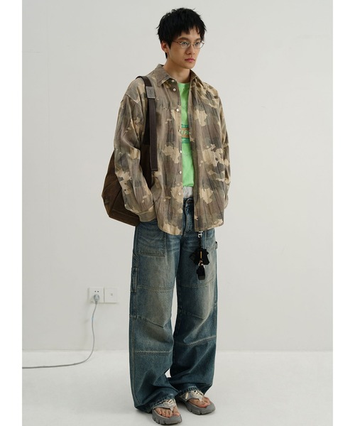 Russeluno カモフラージュシャツ（6） Russeluno カモフラージュシャツ 美品】 RUSSELUNO ゴルフシャツ